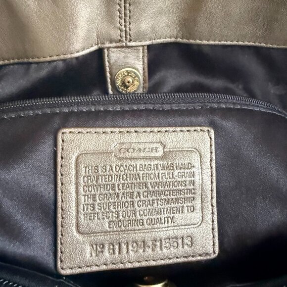 Coach - Ashley Metallic Leather Handbag - Picture 8 of 10